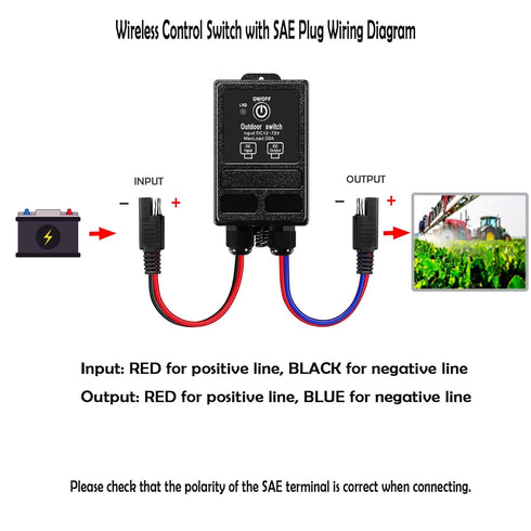 DC12V DC12V/24V/30V/48V 30A 984FT,for Light//Mower(SAE300) Wireless Remote Switch Remote Control Switch With SAE plug