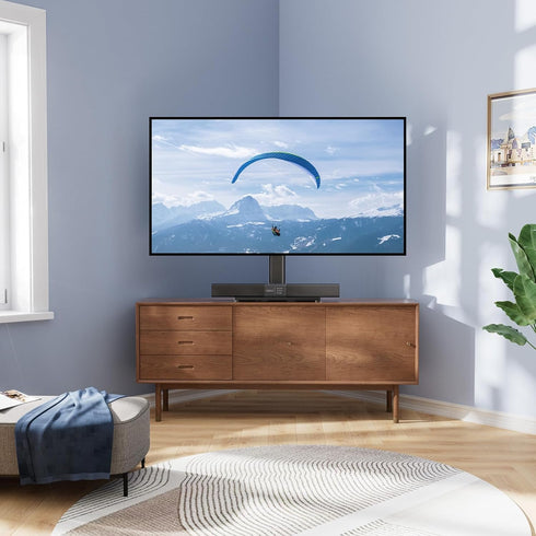 PERLESMITH Swivel Universal TV Stand/Base, Table Top TV Stand for 32-60 inch LCD LED TVs, Height Adjustable