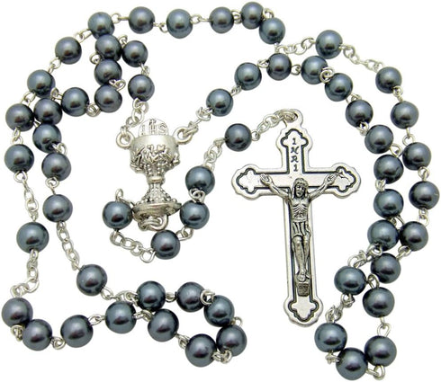 Westman Works First Holy Communion Rosary Beads with Metal Crucifix & Center