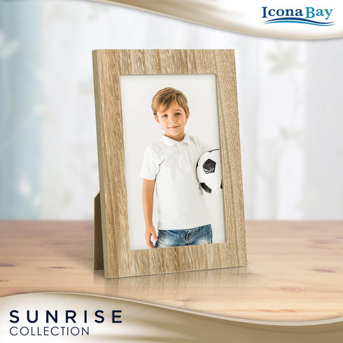 Icona Bay - 4x6 Picture Frames - Ash Brown, 5 Pack, Painted Solid One-Piece Wood Composite, Modern Farmhouse Set