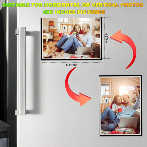 Black Magnetic Picture Frame 4X6 for Refrigerator, 30 Pack Black Photo Magnets Sleeves