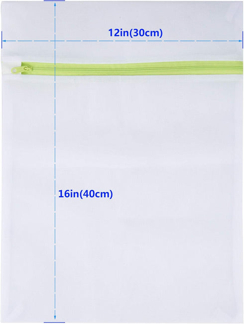 Mesh Laundry Bags 6-Pack, Medium 16 x 12 Inch Colorful Zipper Wash Bag for Delicates, Travel Storage, Underwear