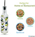 8 oz Glass Olive Branch Oil/Vinegar Glass Cruet for Kitchen, Olive Oil Dispenser With Stainless Steel Spout for Easy