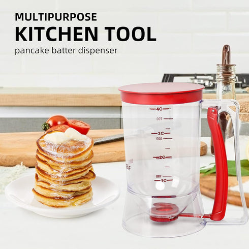 Batter Separator for Cupcakes, Pancakes, Cookie Cake, Waffles, Measuring Baking Tools, Red