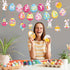 Easter Hanging Swirls Decorations for Home Office School, Happy Easter Banner with Egg Bunny Foil Swirl Ceiling Decor