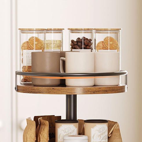 3-Tier Countertop, BF09TL01 HOOBRO Lazy Susan Organizer, Rotating Spice Rack, Turntable Spice Rack, Vertical Storage