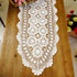 14x36 inch KEPSWET Cotton Handmade Crochet Lace Oval Table Runner Dresser Console Coffee Table TV Stand Decor White