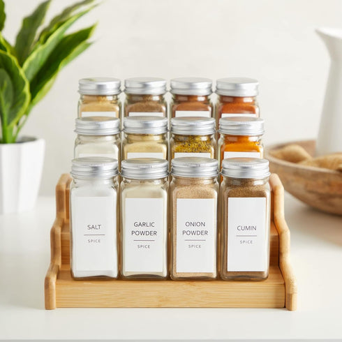 Talented Kitchen 140 Minimalist Spice Jar Labels, Preprinted Waterproof Kitchen Organization Stickers for Spice Jars