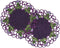 Justina Claire Round Purple Doilies, 6x6 inches, Glencoe Thistle Design, Pair for Center Table