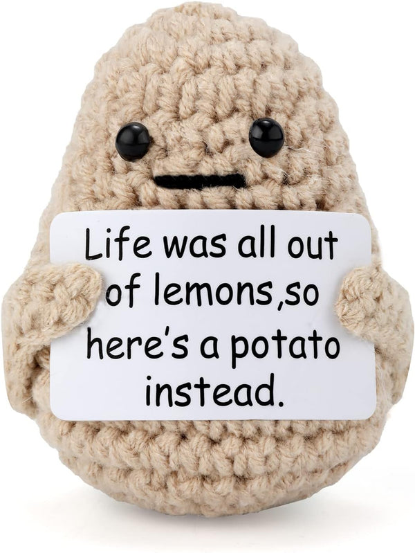 TOYMIS 3 inch Life Interesting Knitted Positive Potato Mini Funny Positive Potato, Creative