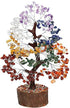 Crocon Seven Chakra Gemstone Tree, Feng Shui Figurine, Money Bonsai, Good Luck Reiki Healing Crystals, Size 10-12"