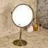 Leyden Antique Brass Makeup Mirror - 3X Magnifying Vanity Mirror, Double Side 7.8 Inch for Bathroom