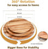 Dia.18 Acacia Wood Lazy Susan, Wooden Turntable Organizer for Cabinet, Pantry, Countertop, Table, Charcuterie Boards