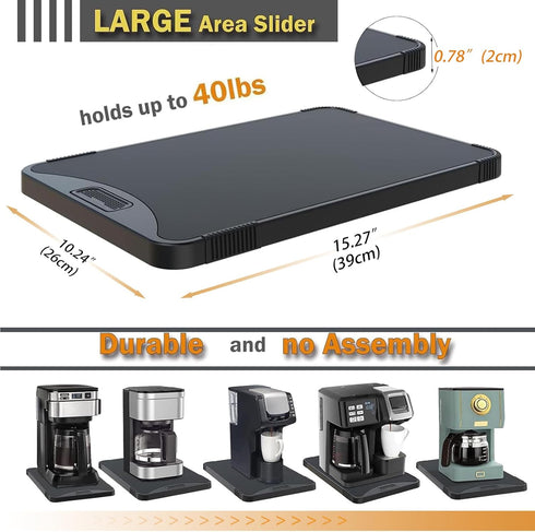 Kitchen countertop Sliding Tray: Coffee Machine Sliding Tray, Kitchen Appliance Tray | Save Space | Organize countertop Tray(10.3'' W × 15.4''D) by KEINE MARKE
