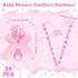 36 XunYee Pcs Baby Shower Necklace Gender Reveal Cute Feet Acrylic Pacifiers Necklaces for Baby Shower Funny Pacifiers