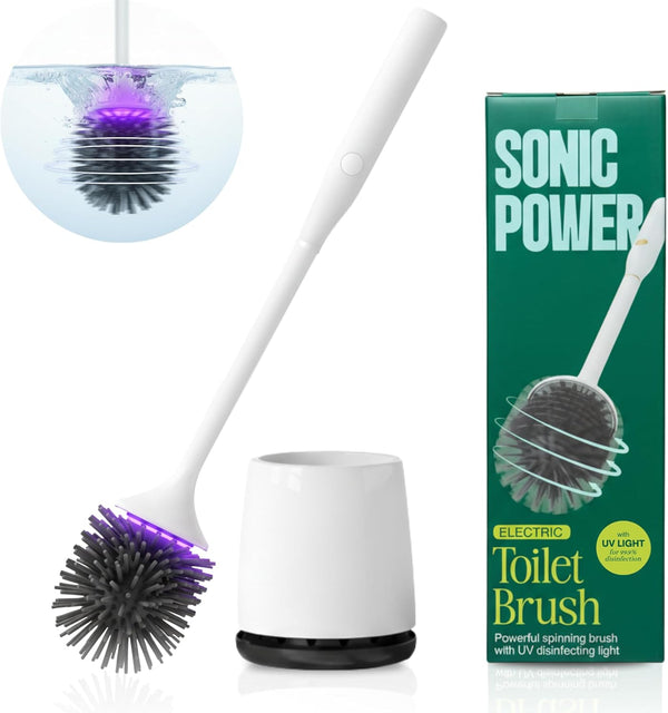 Electric Toilet Brush & Scrubber Self Cleaning Silicone Toilet Bowl Brush with