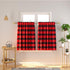 3 Pc Cotton Classic Country Farmhouse Kitchen Window Curtain - Red & Black Buffalo Check Tier & Valance Set, 54" x 18"