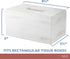 Ilyapa Wood Tissue Box Cover Rectangular, Rustic Farmhouse White Wooden Holder