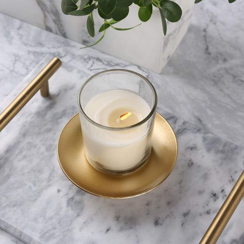 Iron Plate Candle Holder Set of 3, Gold Decorative Pillar Candle Stand for Wax Candles