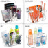 mDesign Clear Plastic Cutlery Storage Organizer Caddy Bin Tote with Handle - Divided Pantry Basket for Forks, Knives,