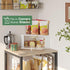 kiplant Countertop Corner Bread Box for Kitchen - Bamboo Wood, Wavy Acrylic Door, Bread Storage Container, Large Bread