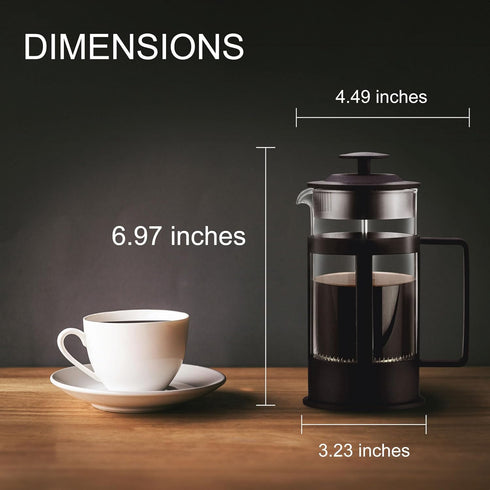 Fino French Press Coffee Maker, Brews Up to 3 Servings, 12-Ounce Capacity