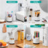 VITVITI Toothbrush Holders for Bathrooms, 3 Slots Marble Look Organizer for Sink/Vanity, White Resin with Bamboo