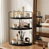 ReeyderArt Counter Countertop 3-Tier Corner Bathroom Organizer Black, Corner Shelf Wood Vanity Tray Easy Assembly Space