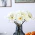 TOPIA Artificial African Daisies Flowers, Pack of 10 White Silk Gerbera Daisies