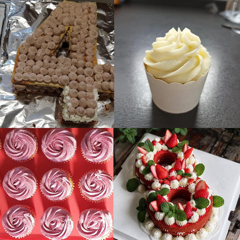 Large Piping Tips Set for Cake Cream Decorating, Icing Nozzle for Cupcakes, Cakes, Cookies (1A, 1C, 1E, 356, 9FT)