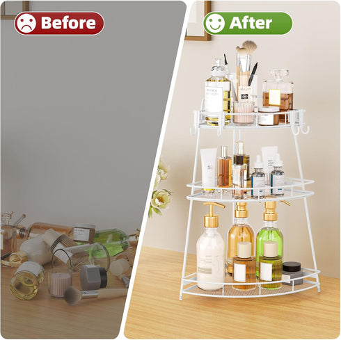 3 Counter Countertop VITVITI Tier Corner Bathroom Organizer, Metal Bathroom Organizer Shelf Storage, Bath Room Sink