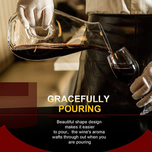 Hollow Circle Wine Decanter - 1500 ml Lead-Free Crystal Clear Glass Decanter for Red Wine, Juice, Elegant Wine Lovers