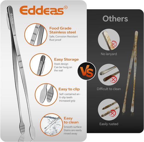 Kitchen Tweezers Tongs, Cooking Tweezers Stainless Steel - 3 Sizes for Meat, Pasta, and Plating