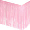 Allgala Macaron Pink Tinsel Table Skirt 2-Pack 29x108 Inch Metallic Foil Fringe Table Skirts for Party Event Decoration
