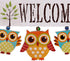 Owl Welcome Sign Hanging Door Decoration - Wood Wall Hanging Sign for Home Porch Fall Halloween Decor