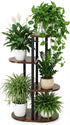 Korrie Home Tiered Plant Stand Indoor, Tall 4 Tier 5 Potted Wooden Plant Shelf