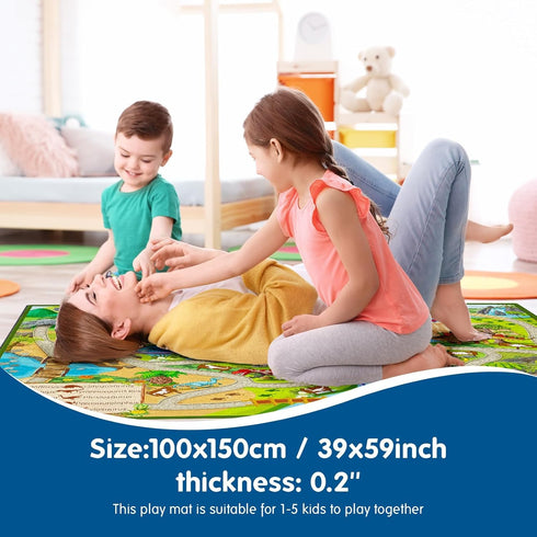 Interactive Dinosaur Play Rug for Kids - Non-Slip Learning Carpet