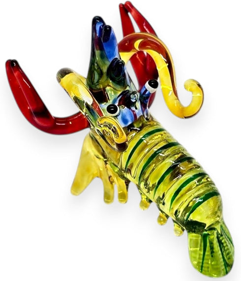 2" ChangThai Design Tiny Green Red Blue Shrimp Prawn Lobster - Miniature Hand Blown Glass Sea Animal Fish Marine