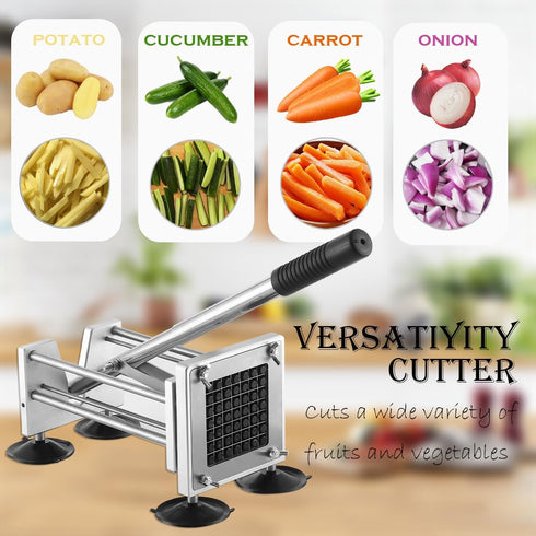 LILALIWA 1/2-inch 3/8-inch French Fry Cutter, Manual Potato Cutter with and blades for cutting potatoes and vegetables