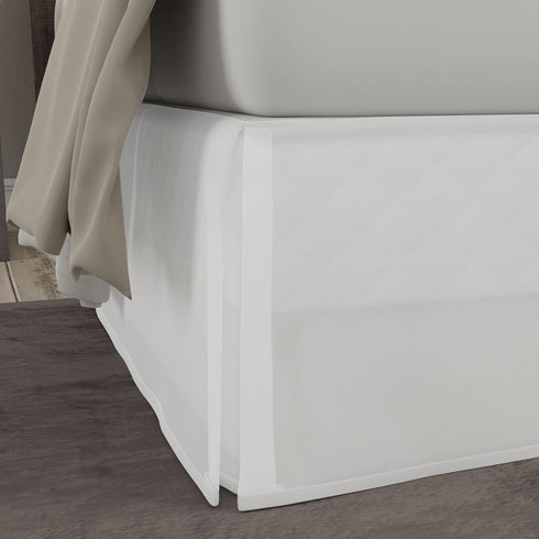 TODAY'S HOME Classic Tailored Microfiber Bed Skirt Dust Ruffle, King, 14" Drop Length, White TOH25014WHIT04