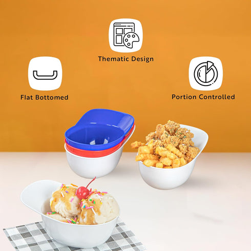 8.5 10 Restaurantware-Mini Serve Ounce Baseball Helmet Ice Cream Bowls, Disposable Sundae Bowls - Sturdy, Stylish, Blue