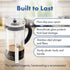 Any Morning 11 oz French Press Coffee and Tea Maker, Silver with Triple Stainless Steel Filters & Borosilicate Glass
