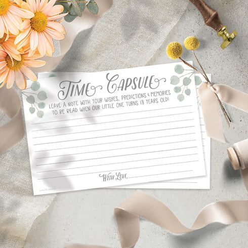 m&h invites Time Capsule Message Cards - 50 Count for Baby Shower or 1st Birthday Game Activity