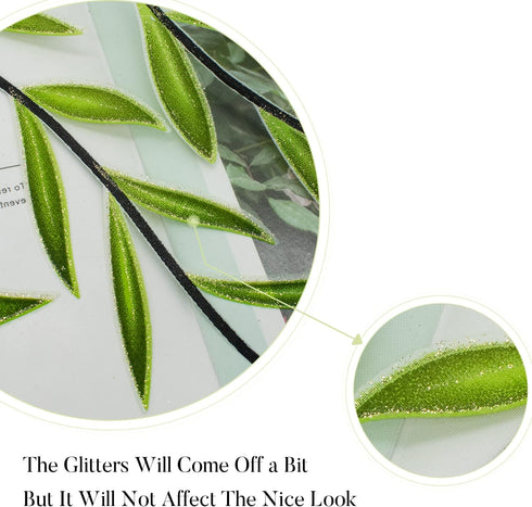 Green Sheer Curtains 108 Inches Long - Vine Leaf Patterned Curtains, 2 Panels for Living Room, Bedroom