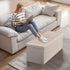 43Inches 660 lbs, 43 inches) ZenStyle Storage Ottoman Bench, Folding Footrest Padded Seat, Storage Chest Long Shoes