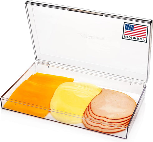 Pikanty Deli Meat Container | Airtight Food Storage Box with Hinged Lid