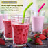 Walfos Reusable Silicone Straw, 2 Size Flexible Drinking Straws for Smoothies, BPA Free, 4 Wide + 4 Regular