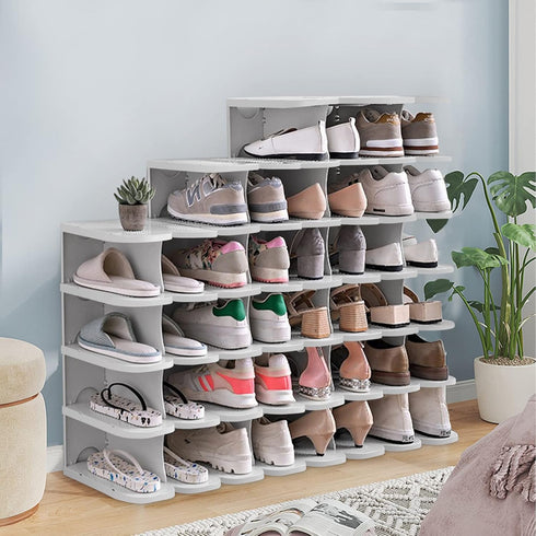 6-Tier Closet, Thickening Cubby Shoe Rack, Free Combination Shoe Organizer for Free Standing Shoe Tower, Stackable