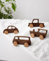 Vinoil 4 Pack Hats,Backpacks,Towels,Keys&Clothes Kids Coat Hooks Wall Mount, Walnut Car-Shaped Coat Rack Heavy Duty
