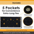 Brtex Server Aprons with 5 Pockets (2 Pack) - Commercial Grade Black Waist Aprons for Women Men, Restaurants Cafes Bars